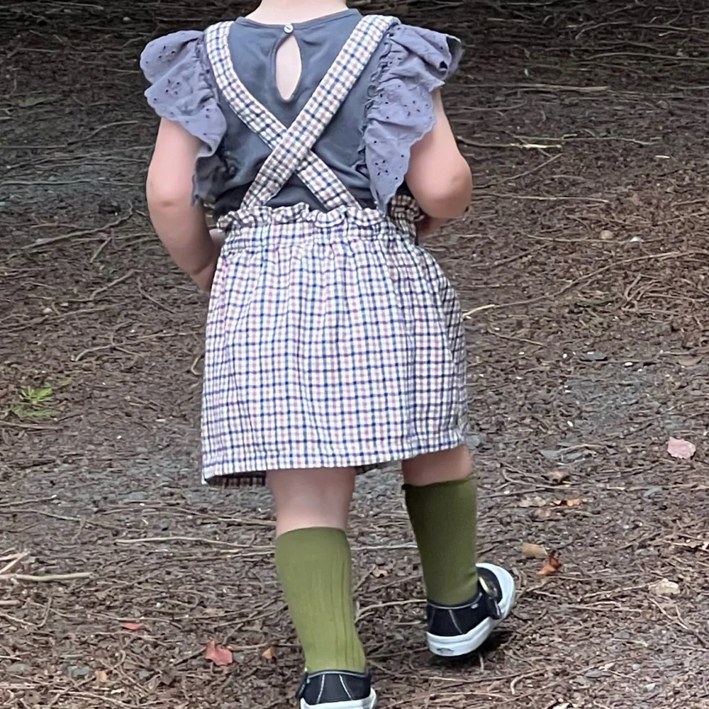 Little Planet Carter’s Organic Cotton Plaid Suspender Skirt Girls 3T